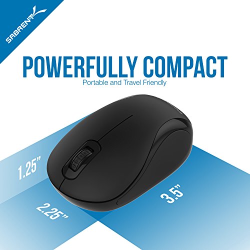 SABRENT Mini Travel 2.4GHz Wireless Mouse with Nano Receiver (MS-WSML) - size: Mini Wireless