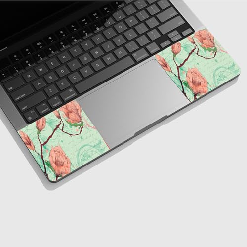 Universal Laptop Skin Sticker with 2 Wrist Pad Skins, Waterproof Scratch Resistant Vinyl Laptop Cover Decal, Cut to Fit for 11–15.6 Inch MacBook HP Dell Lenovo, Magnolia - color: Magnolia