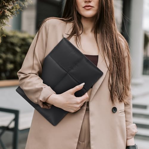 MoKo 13.3-14 Inch Puffer Quilted Laptop Sleeve Fit with New 13" MacBook Neo A18 Pro, Mac Air 13'' M5 2026, MacPro 14'' M5, MacPro 13" M2/M1, Soft Inner Lining, Laptop Carrying Case, Black - color: Black, size: 13.3-14 inch