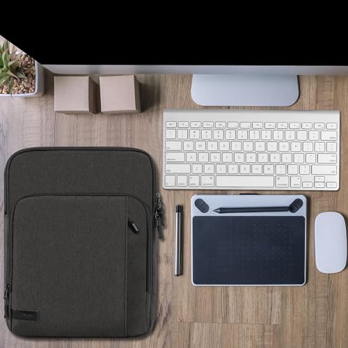 MoKo 13.3-14 Inch Laptop Sleeve Bag Carrying Case with Accessory Pocket | Fits MacBook Pro 14-inch M3/M2, MacBook Pro 13-inch M2/M1, MacBook Air 13.6-inch M2 and Surface Pro 9/8, Black & Gray - color: Black & Gray, size: 13.3-14 Inch