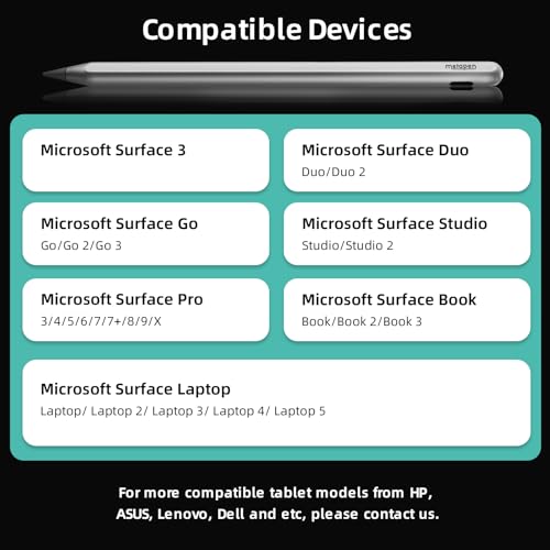 Metapen Stylus Pen M3 Pro - 4096 Pressure Levels, 360° Touch Button - Surface Pro 7/8/9/X, Go 3/Book 3/Laptop 4/Studio 2, ASUS VivoBook Flip 14 - for Creators & Students - style: M3