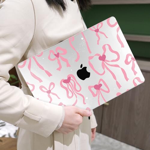 MEEgoodo Case for MacBook Pro 16 inch 2026 2024 2023 2021, Laptop Hard Shell Compatible with M5 M4 M3 M2 M1 Pro/Max Chip, Fit Model A3429/A3428/A3403/A3186/A2991/A2780/A2485, Coquette Ribbon Bow - color: Coquette Ribbon Bow