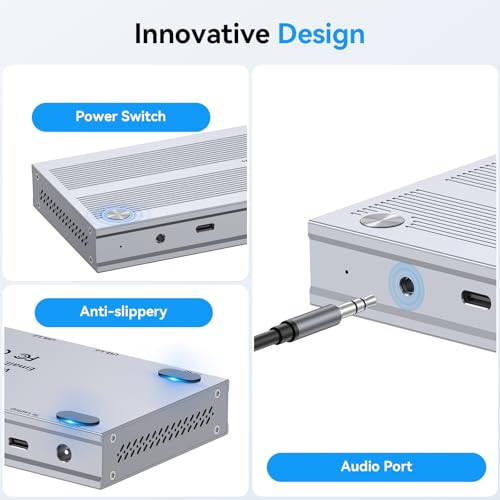 Displaylink Docking Station 3 Monitors with 120W Power Adapter, 14-in-1 Laptop Dock for MacBook M1/M2/M3/M4/Windows, 3XHDMI, 5 USB Ports, Ethernet, Audio, SD/microSD