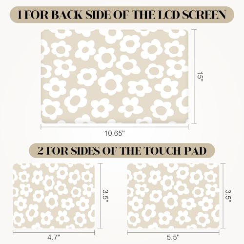 Laptop Skin Sticker Decal, Apricot Flower 13" 13.3" 14" 15" 15.4" 15.6 inch Laptop Netbook PC Notebook Universal Vinyl Reusable Skin Sticker Cover Art Case Protector - color: Apricot Floral Flower