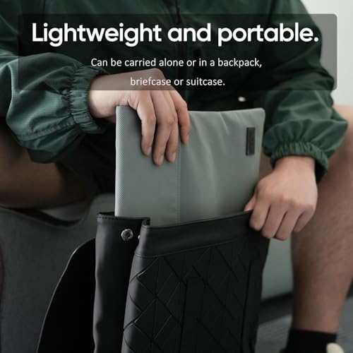 ARZOPA 17.3" Portable Monitor Sleeve Bag, PU Leather Laptop Case for Travel, Grey - size: 17.3"
