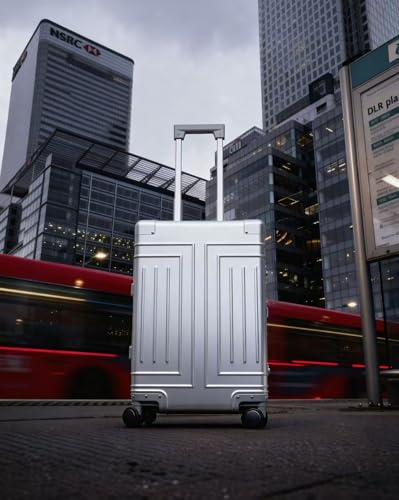 All Aluminum Luggage 20/28 Set,Cut from Whole Aluminum Sheet(3rd Generation,Premium Magnesium Metal zipperless suitcase ) (silvery, 20+28inch) - color: silvery, size: 20 inch + 28 inch