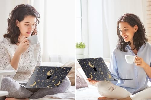 Tuiklol for MacBook Air 13 inch Case M5 2026 M4 2025 M3 2024 M2 2022 Release Model A3449 A3240 A3113 A2681,Plastic Hard Shell Cover for MacBook Air 13.6 with Touch ID, Moons and Stars - color: Moons and stars