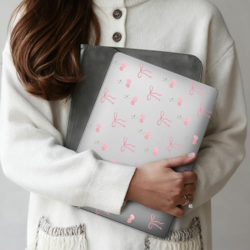 for MacBook Air 13.6 Inch Case M5/M4/M3/M2 2026-2022 Release A3449 A3240 A3113 A2681 Cherry Bowknot Design Crystal Clear Girly Case Laptop Protective Hard Shell Cover - color: Bowknot Cherry