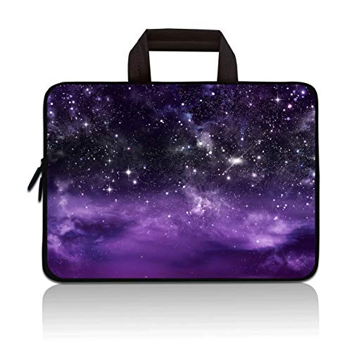 14 15 15.4 15.6 inch Laptop Handle Bag Computer Protect Case Pouch Holder Notebook Sleeve Neoprene Cover Soft Carrying Travel Case for Dell Lenovo Toshiba HP Chromebook ASUS Acer (Purple Galaxy) - color: Purple Galaxy