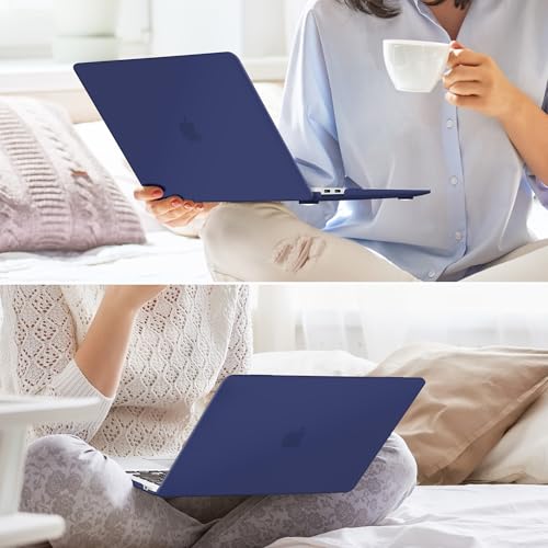 May Chen Compatible with New MacBook Air 13 inch Case 2021 2020 2019 2018 Release Model: M1 A2337 A2179 A1932, Plastic Hard Shell Case for MacBook Air 13 inch & Retina Display Fits Touch ID,Navy Blue - color: Navy blue