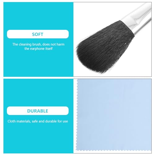 Cabilock Headset and Keyboard Cleaning Kit 6pcs Set with Microfiber Cloth and Brushes for Laptop, Phone, and Earbud Dust Removal, Electronics Maintenance Tool for Tech Devices