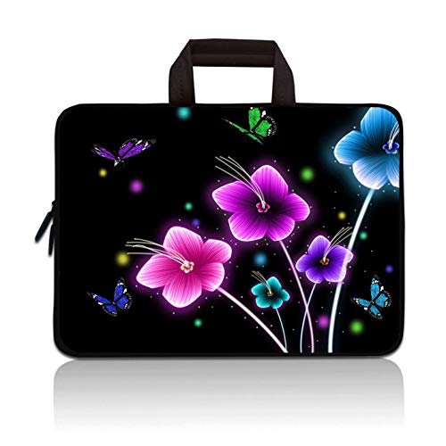 14 15 15.4 15.6 inch Laptop Handle Bag Computer Protect Case Pouch Holder Notebook Sleeve Neoprene Cover Soft Carrying Travel Case for Dell Lenovo Toshiba HP Chromebook ASUS Acer (Colorful Flowers) - color: Colorful Flowers