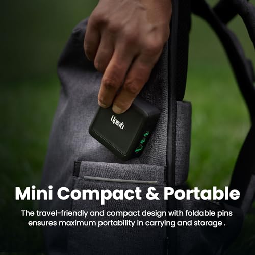 140W USB C GaN Charger UPTab, Dual USB-C + USB-A Fast PD 3.1 Power Adapter for MacBook Pro/Air, iPhone 17/Pro/Max, iPad, XPS – Compact Wall Charger with LED