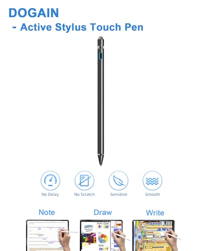 Stylus Pen, Stylus Pen for Touch Screen 1.5mm Fine Point Rechargeable Universal Stylus Pencil Compatible with Android/iOS/iPad/iPhone/Smartphone and Other Tablets (Black) - color: Black