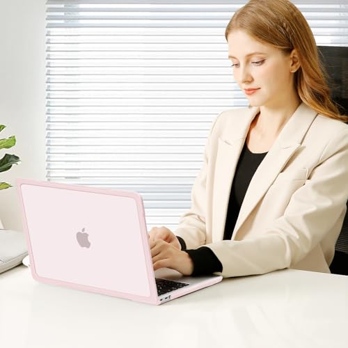 MOSISO Compatible with MacBook Air 13 inch Case M1 2018-2021, Chalk Pink | Reduces-Fingerprints with Soft TPU Bumper Shell&Keyboard Cover for MacBook Air 13.3 M1, 2021 2020 2019 2018 A2337 A2179 A1932 - color: Chalk Pink
