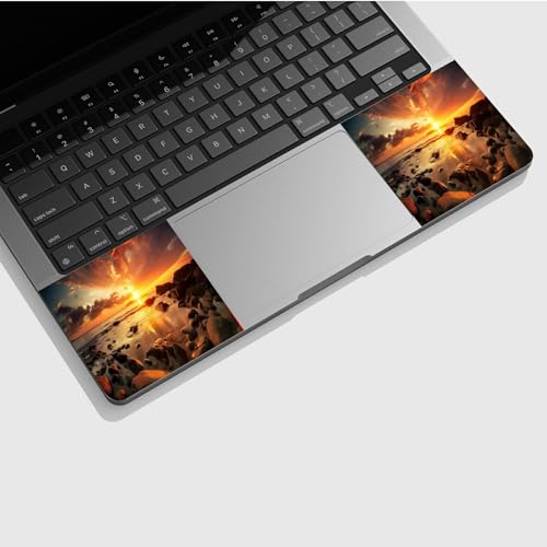 Universal Laptop Skin Sticker with 2 Wrist Pad Skins, Waterproof Scratch Resistant Vinyl Laptop Cover Decal, Cut to Fit for 11–15.6 Inch MacBook HP Dell Lenovo, Beach Sunsets - color: Beach Sunset