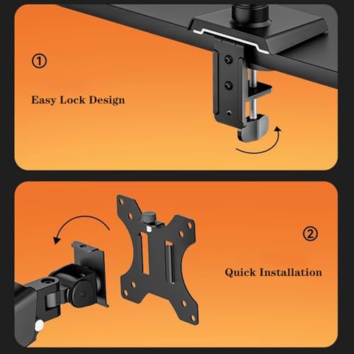Monitor Arm 17"-32" Single Monitor Arm Mount, Aluminum Monitor Desk Stand, Articulating Mechanical Spring Arm Holds up to 19.8 Lbs, C-Clamp and Grommet Bases Adjustable Monitor Stands