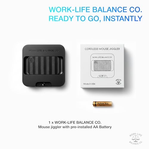 Mini Mouse Jiggler Made in USA, Undetectable, No USB, Cordless Mouse Mover | No Software, Silent, AA Battery Powered, Randomized, On/Off Switch, Keeps PC Laptop Screen Active, Remote Work Wiggler