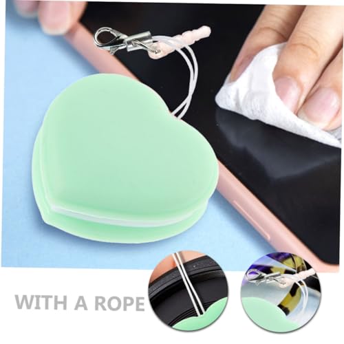 Heart-Shaped Macaron Screen Cleaner Multi-Functional Lens Cleaning Tool for Eyeglasses Phones and Cameras Durable Material Compact Design for Easy Storage Green - color: Green