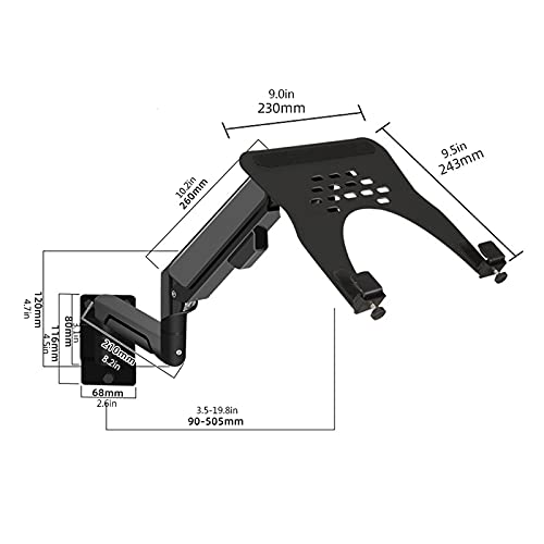 Monitor Arm 10"-32" Monitor Wall Bracket Adjustable Gas Spring Monitor Mount Stand 10"-16" Wall-Mounted Laptop Stand, Hold Up to 19.8lbs, Black Monitor Desk Mount (Style : B) - color: B