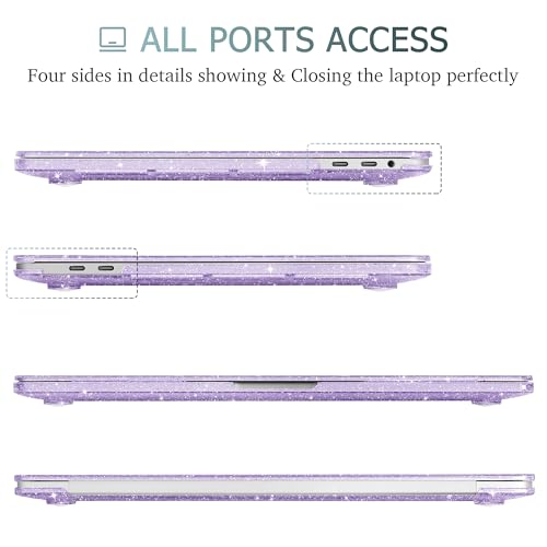 May Chen Compatible with MacBook Pro 13 inch Case 2022 2021 2020 Release A2338 M2 M1 A2251 A2289, Plastic Hard Shell Case Keyboard Cover for MacBook Pro 13 Touch Bar Fits Touch ID, Shining Purple - color: Shining Purple
