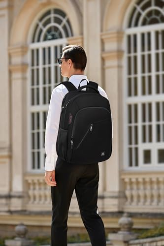 CAFELE Laptop Backpack 17.3 Inch Computer Backpack Daypack Water-Repellent Laptop Bag with USB Charging Port for Business/School/Travel/Women/Men (Black, 17.3 Inches) - color: Black