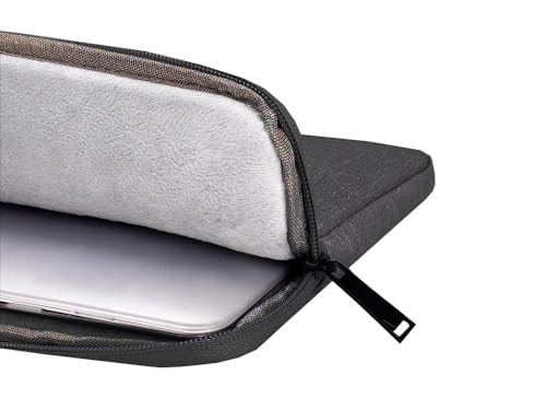 PARENCE. - 15.6 inch Laptop Sleeve - Zipper Shock Protection - Extra Side Pocket - Waterproof, Color Grey