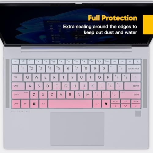 Keyboard Cover Skin for 2026 2025 HP EliteBook 6/8 G1q G1i G1a G1aN G1ah,HP EliteBook 640 645 G11 14, HP EliteBook 1040 G11 14 Inch Laptop Accessories Protector(Not Fit 1040 640 645 G10), Gradual Pink - color: Gradual Pink