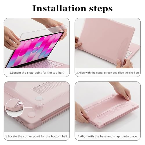 ProElife 3-in-1 for MacBook Neo, Clear Hard Shell, Sleeve & Keyboard Cover | Pink Laptop Case, Clear Keyboard Skin, Heat Dissipation, Precision Fit, Water-Resistant & Reusable, Complete Accessory Kit - color: Clear+Pink