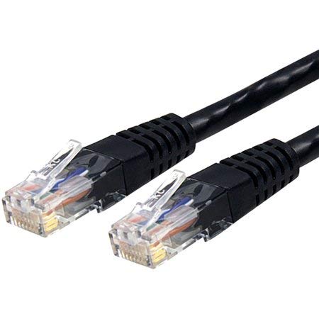 StarTech 3ft CAT6 Ethernet Cable - Black CAT 6 Gigabit Ethernet Wire -250Mhz 100W PoE RJ45 UTP Molded Network Patch Cord with Strain Relief (C6PATCH3BK) | 250MHz bandwidth, Gold-plated RJ45, Patch Cable, Ethernet Cord, UTP Molded Network, Strain Relief, 1