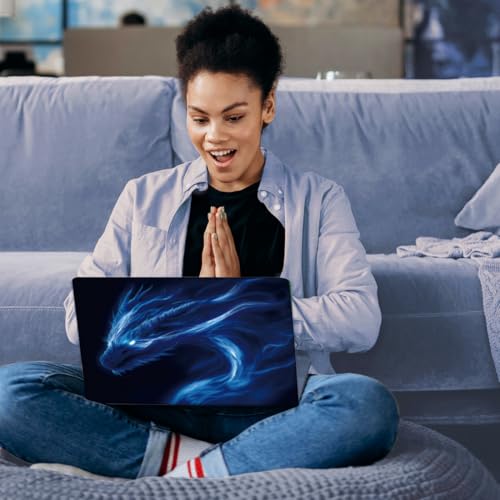 SUPERDANT Laptop Skin Sticker Blue Dragon Laptop Decals Personalized Universal Notebook Computer Wrap Vinyl Skin Stickers Cover Art Decal Removable 12-15.6 Inch Waterproof Scratch-Resistant Gifts
