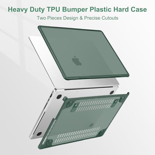 MOSISO Compatible with MacBook Pro 14 inch Case M5 M4 M3 M2 M1 2026-2021 | 4 in 1 Kit Shock-Absorbing Shell with Fold stent, A3427 A3426 A3434 A3112 A3185 A3401 A2918 A2992 A2779 A2442, Emerald Green - color: Emerald Green
