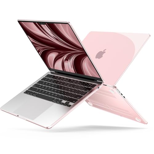 B BELK for MacBook Air 13 inch Case 2026-2022 M5 M4 M3 M2, Rose Pink | Model A3449 A3240 A3113 A2681, Plastic Laptop Hard Shell for MacBook Air 13.6 inch Case & Keyboard Cover & Screen Protector - color: Rose Pink