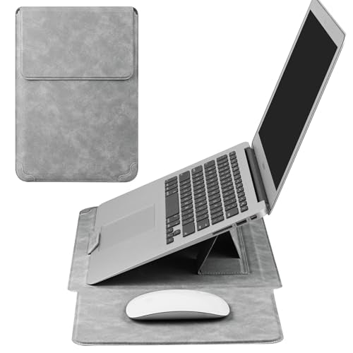 HoYiXi 14 Inch Laptop Sleeve Case with Stand Feature for Mac Book Pro 14 2021/ASUS Vivobook 14/HP Pavilion X360/IdeaPad 14/Dell HP ASUS Acer Huawei Matebook 14'',Compatible 13.3-14'' PC,Light Gray - color: Light Gray, size: 13.6-14'' laptop
