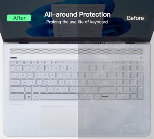 Keyboard Cover for HP Laptop 15.6 15-dw 15-dy 15-da/db 15-ef 15-bs/bw 15t 15z 15t-dy200 15t-dw300 15-db0011dx/HP Pavilion x360 15.6"/HP Envy 17 17.3 17t 17M 17-by 17-bs 17-bw/ca Keyboard Skin, Clear - color: Clear