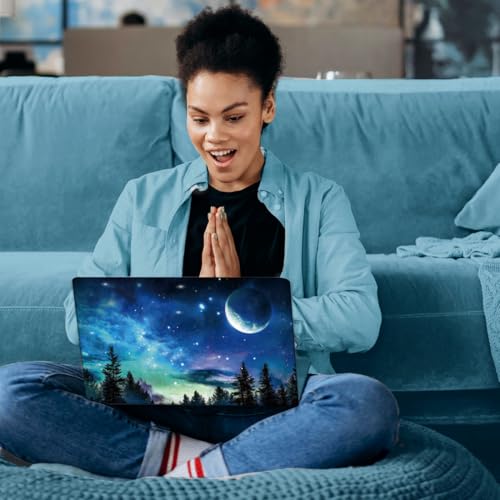 SUPERDANT Night Sky Moon Universal Laptop Skin Sticker Decal Fits 12 13 13.3 14 15 to 15.6 Inch Laptops Vinyl Removable Waterproof Notebook Protector Cover - style: Moon Night Sky