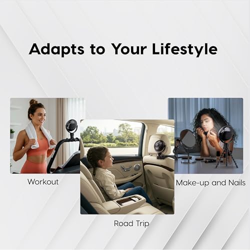 IRIS USA WOOZOO Portable Personal Fan, USB-C Charging, Tripod Stand, Black | LED Light, Mosquito Repellent Tray, 360° Tilt, 3 Speeds, Pet Stroller Car Fan, Camping Golfing Outdoor Use - color: Black, style: Tripod