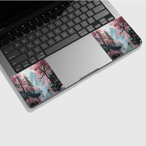 Universal Laptop Skin Sticker with 2 Wrist Pad Skins, Waterproof Scratch Resistant Vinyl Laptop Cover Decal, Cut to Fit for 11–15.6 Inch MacBook HP Dell Lenovo, Cherry Tree - color: Cherry Tree