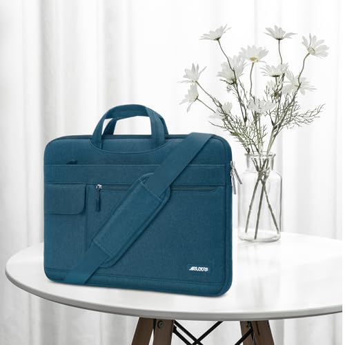 MOSISO Laptop Shoulder Bag Polyester Flapover Briefcase Sleeve Case | Compatible with MacBook Neo 13 inch 2026/Air 13.6 inch M5 M4 M3 M2 2026-2022/Air 13 M1 2022-2018/Pro 13 M2 M1 2026, Deep Teal - color: Deep Teal, size: 13 inch