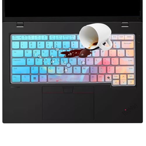 Keyboard Cover for 14" Lenovo Thinkpad L14 P14s Gen 6/Gen 5, Thinkpad T14 T14s Gen 6/Gen 5 14, Thinkpad E14 Gen 7 14, US Layout (Not Fit T14 T14s L14 P14s Gen 4/3/2/1, E14 Gen 6/5/4)-Stylish Colorful - color: Colorful