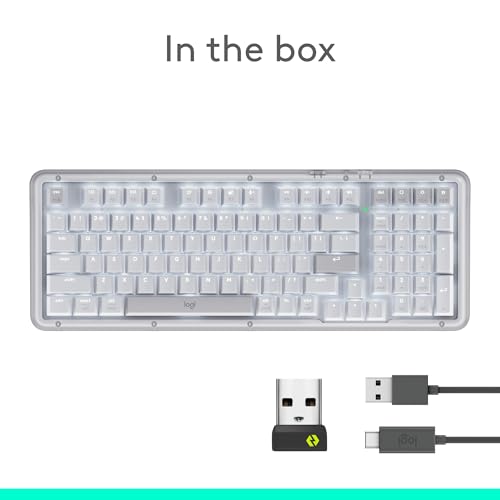 Logitech Alto Keys K98M Wireless Mechanical Gasket Keyboard - Off White | Customizable, clicky, vibration absorbing gasket, white backlit keys, Bluetooth, USB-C charging, for PC, Mac, Laptops - color: Off White