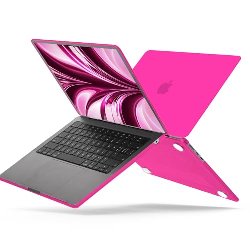 B BELK for MacBook Air 13.6 inch Case M5 2026 2025 2024 2023 2022 M4 M3 M2 | A3449 A3240 A3113 A2681, Plastic Hard Shell for MacBook Air 13 inch Case with Keyboard Cover & Screen Protector, Hot Pink - color: Hot Pink