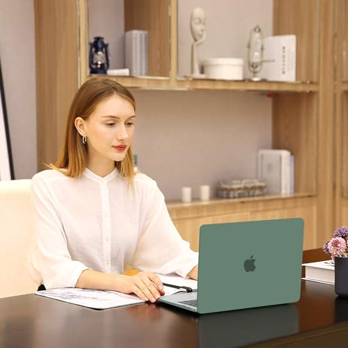 MOSISO Compatible with MacBook Air 13 inch Case 2022 2021 2020 2019 2018 Release A2337 M1 A2179 A1932 Touch ID, Plastic Hard Shell Cover Compatible with MacBook Air 13.3 inch Case, Midnight Green - color: Midnight Green