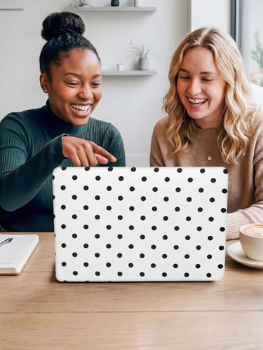 Voidborne Compatible with MacBook Pro 13 inch Case 2026-2016 A2338 M1 A2251 A2289 A2159 A1989 A1708 A1706,Matte Leather Hard Shell Protective Case for Pro13 inch + Keyboard Cover,Polka Dots,White - color: White02
