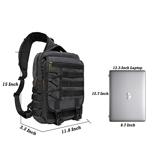 NICGID Sling Bags Chest Shoulder Backpacks, Laptop Backpack Crossbody Messenger Bag Travel Outdoor Men Women - color: Black-808, size: 13.3 inch