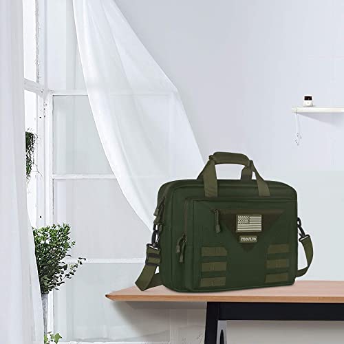 MOSISO 15.6 inch Tactical Laptop Bag for Men, 15-16 inch Messenger Bag | Tactical Messenger Bag Briefcase Shoulder Bags with Multi-Pockets, Army Green - color: Army Green