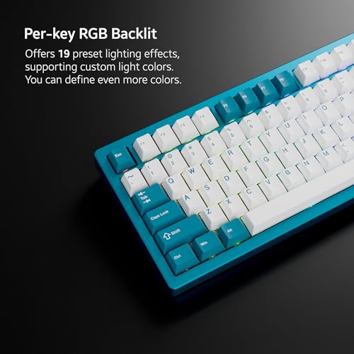 OOCTPK Chilkey ND75 Aluminum Keyboard 75% Percent Wireless Gaming Mechanical Keyboard with LCD Screen, Quick Assembly, BT/2.4G/USB-C, Hot Swappable Per-Key RGB Custom Keyboard for Laptop Office PC - color: Blue, size: 1.2mm PCB Flex Cut