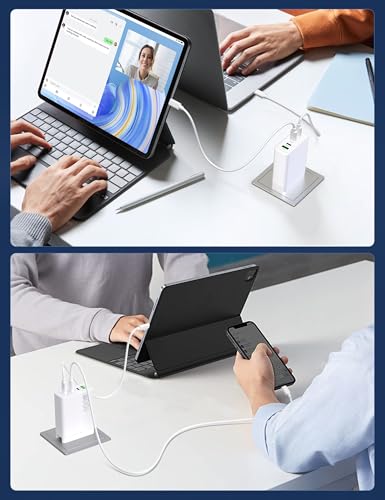 100W USB C Charger GaN 4 Port Type C Charging Station Hub Block Wall Charger Power Strip Adapter Plu Compatible with MacBook Pro/Air iPad iPhone16/15/14/13 Pro Max Dell XPS Pixel Note Galaxy