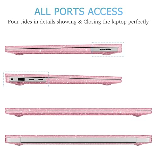 Mektron Glitter Case for 13.8" Microsoft Surface Laptop 8 2026 Fits Surface Laptop 13.8 Inch 7 2024 Cover (Model: 2036),Keyboard Cover +Screen Protector +Dust Plugs, Sparkly Pink - color: Sparkly Pink