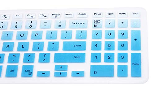 Keyboard Cover Skin Compatible for 15.6" Dell Inspiron 15 7567 7577 i3567 i5570 i5577 i5767 i7559 i7577, 15.6" Dell Inspiron 15 3000 5000 Series, Dell Inspiron 17 5000 Series Like 5748 (Ombre Blue) - color: Ombre Blue